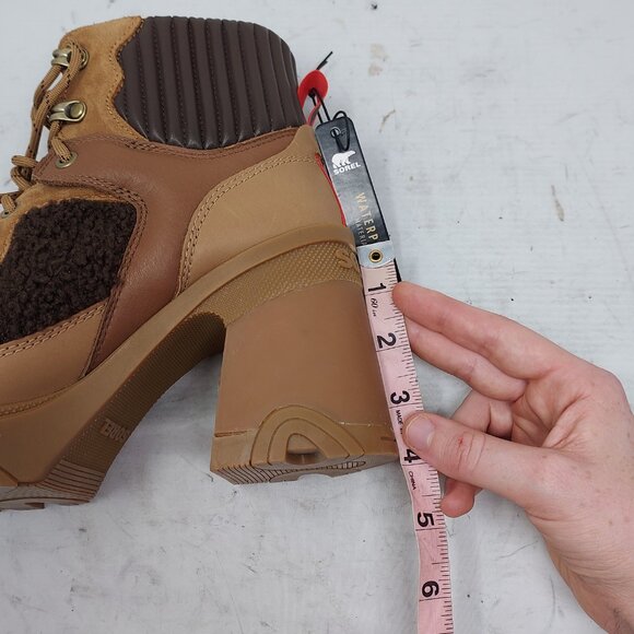 SOREL BROWN BREX WATERPROOF SHEARLING HEEL COZY LACE UP BOOT - Picture 10 of 10